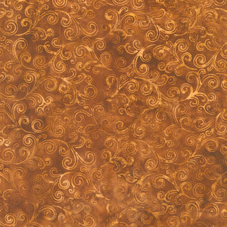 Kings Castle Batiks - Swirl Brown Sienna Yardage