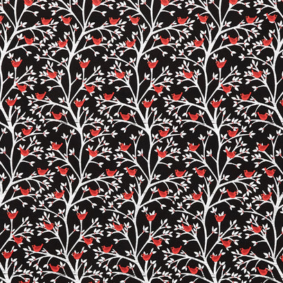 It's Snow Wonder - Cardinals in Trees Black Yardage