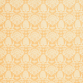 Honey and Lavender - Beeskep Damask Daisy Yellow Yardage