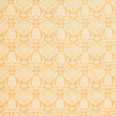 Honey and Lavender - Beeskep Damask Daisy Yellow Yardage