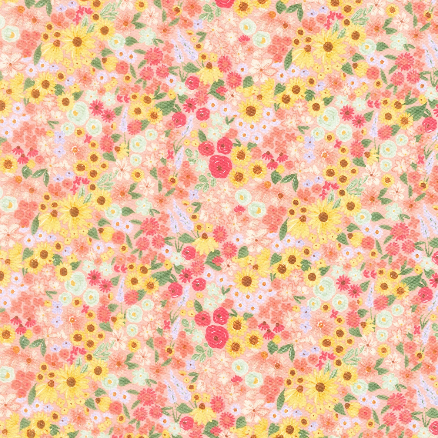 Homemade - Floral Coral Yardage Primary Image