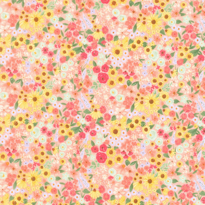 Homemade - Floral Coral Yardage