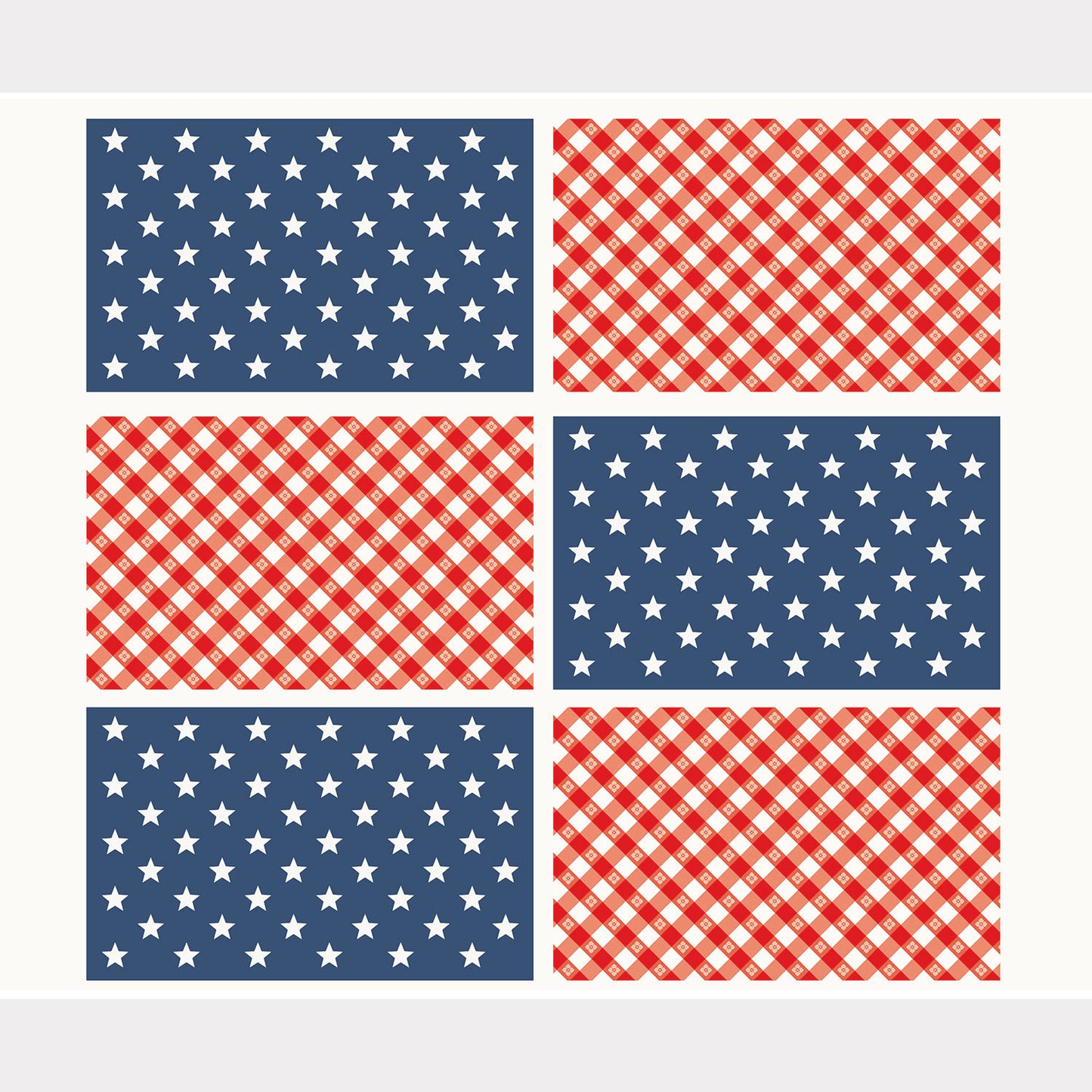 Monthly Placemat Panels - July Patriotic Stars Red Blue Placemat Panel Primary Image