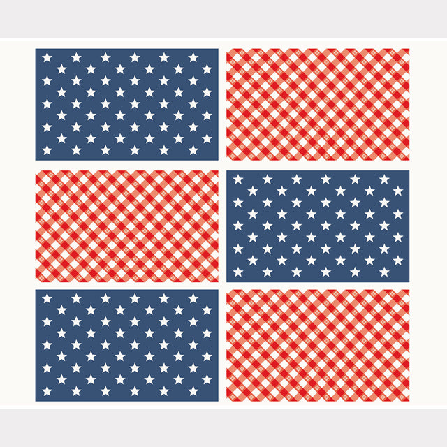 Monthly Placemat Panels - July Patriotic Stars Red Blue Placemat Panel Primary Image