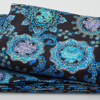 Opulent Medallion - Blue Metallic 108" Wide 3 Yard Cut
