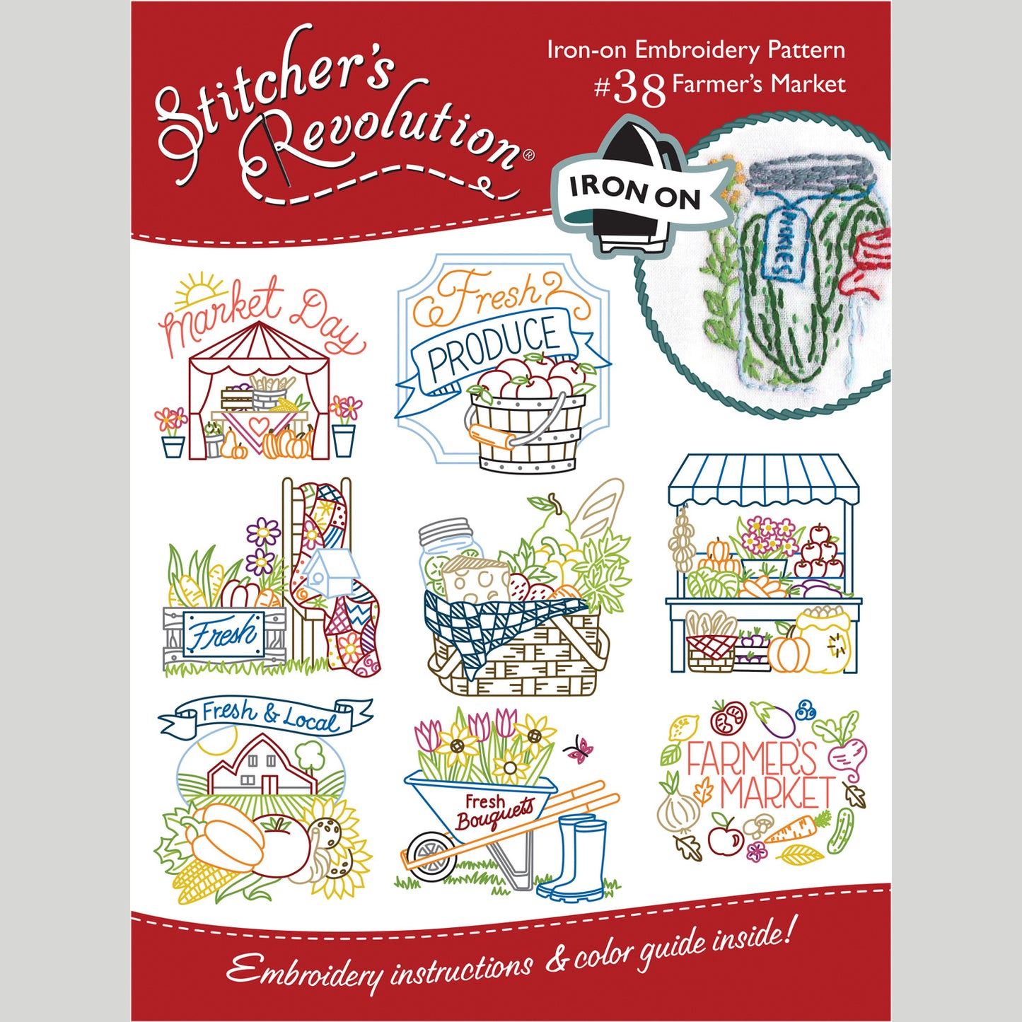 Stitcher's Revolution Farmer's Market Iron-On Embroidery Pattern Primary Image