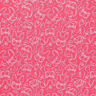 Periwinkle - Frenchie Vivid Pink Yardage