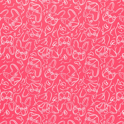 Periwinkle - Frenchie Vivid Pink Yardage