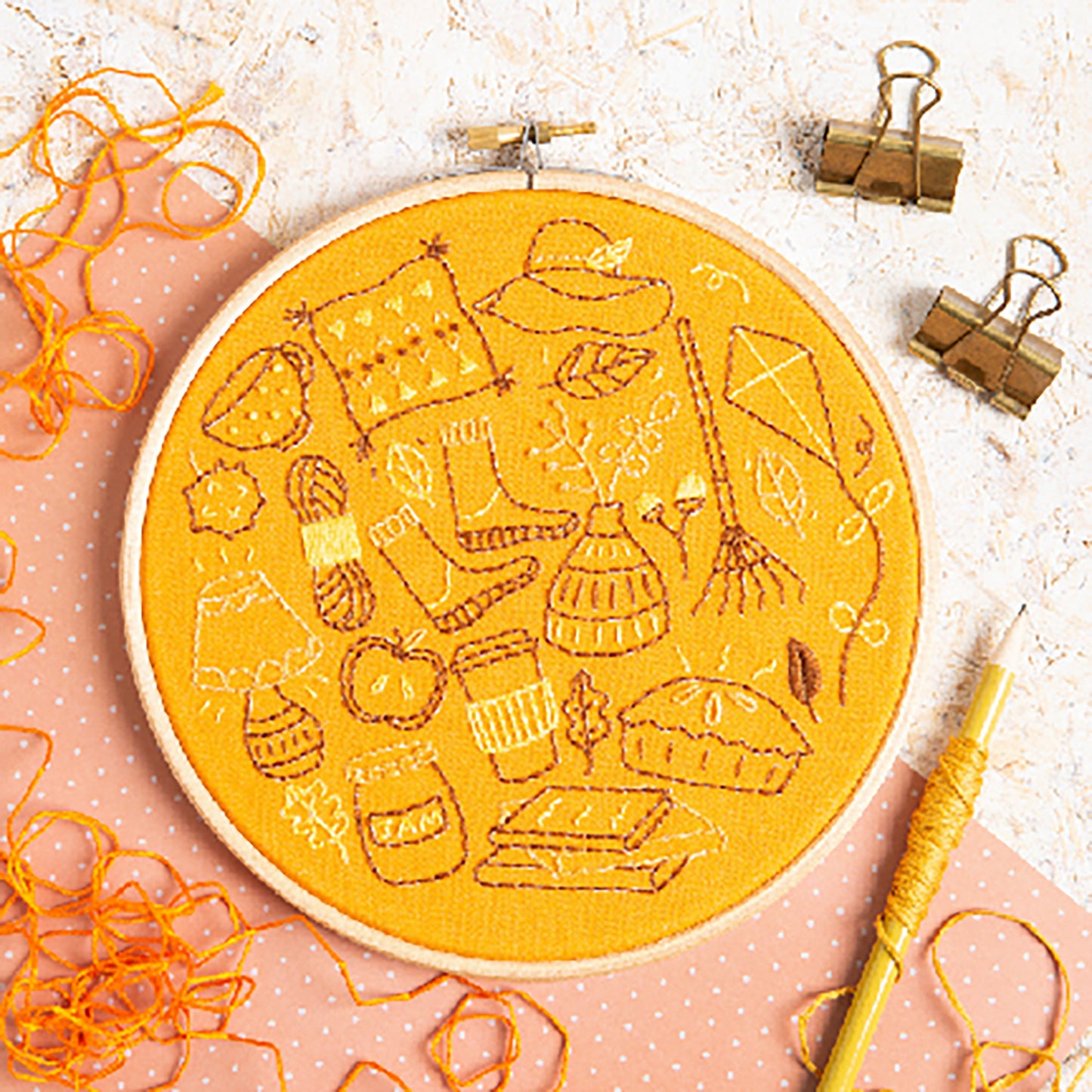 Autumn Doodles Embroidery Kit Primary Image