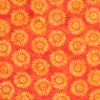 Bonfire Batiks - Sunflowers Flame Yardage