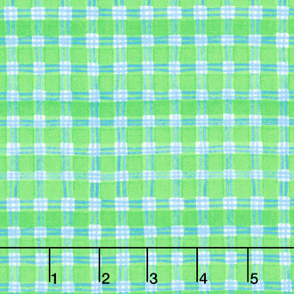 Whimsy Daisical II - Plaid Green Yardage