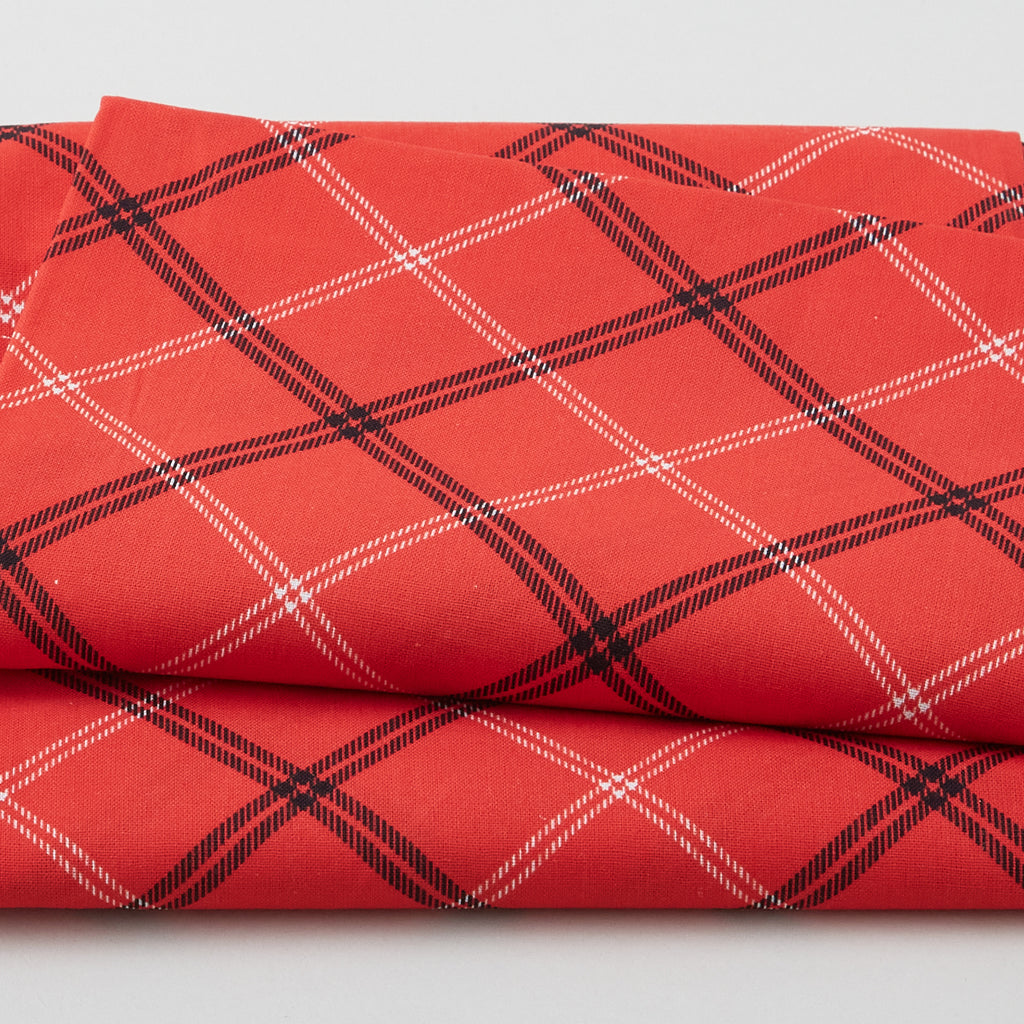 Red Plaids - Small Red Lines Plaid 2 Yard Cut Primary Image