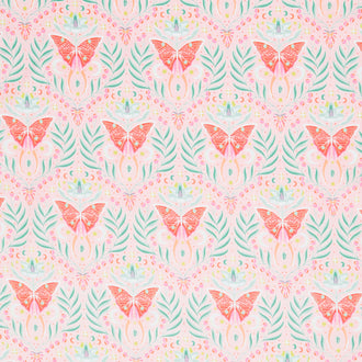 Moonlit Garden - Moonlit Moth Damask Posy Yardage