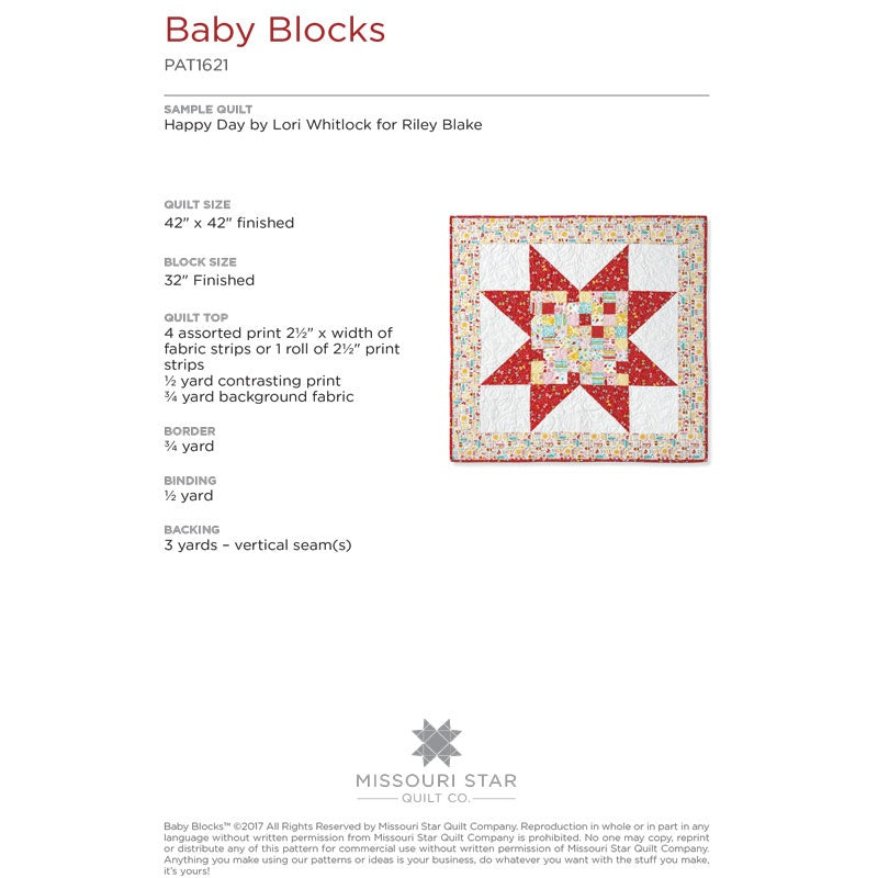 Baby Blocks Quilt Pattern by Missouri Star