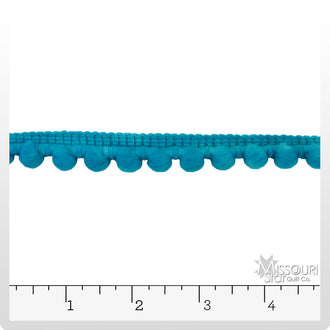 Baby Pom Fringe - Turquoise Trim