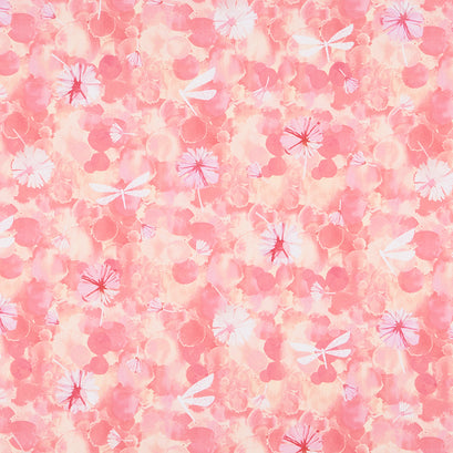 Dragonfly Dreams - Floral and Dragonfly Peach Multi Yardage