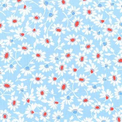Back Porch - Blooming Sky Blue Yardage