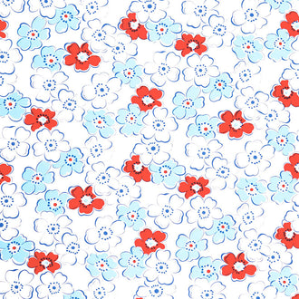 Back Porch - Friendship Flowers Bright White Yardage
