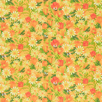 Wild Blossoms - Daisies and Poppies Honeycomb Yardage