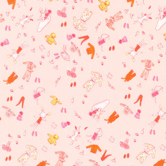 Lucky Rabbit - Doll Clothes Pink Yardage
