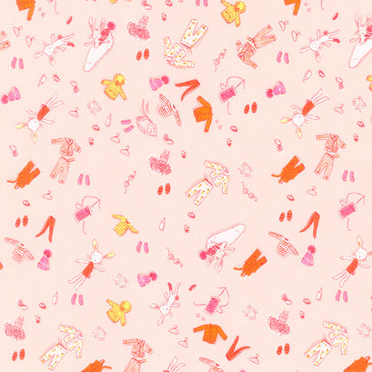 Lucky Rabbit - Doll Clothes Pink Yardage