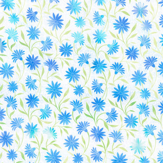 Garden of Dreams II - Daisies Blue Yardage