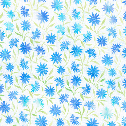 Garden of Dreams II - Daisies Blue Yardage