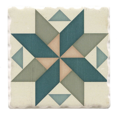 Barn Quilts Coaster - Spinning Pinwheel