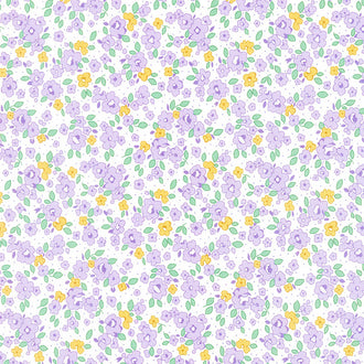 Basket of Blooms - Flower Patch Lavender Yardage