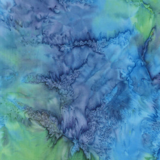 Batik Cotton Basics - Marbles Blue Green Yardage