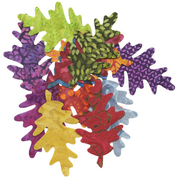 Batik Falling Oak Leaves Fusible Appliqué Shapes Alternative View #1