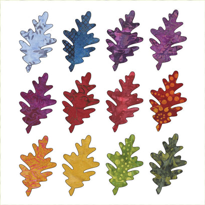 Batik Falling Oak Leaves Fusible Appliqué Shapes