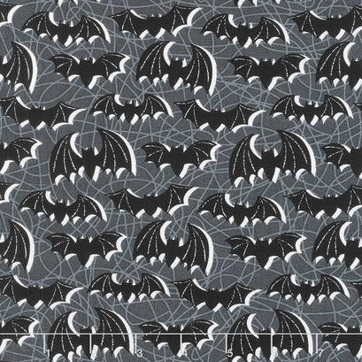 Bats and Black Cats - Night Flight Gray Yardage