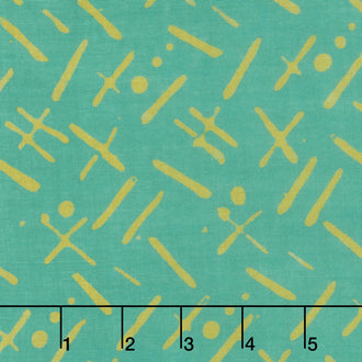 Bazaar Rayon Batiks - Hatch Mark Teal Yardage