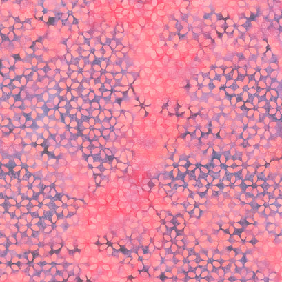Savannah Batiks - Flower Mixed Berry Yardage