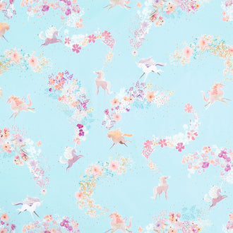 Unicorn Meadow - Unicorns Light Blue Yardage
