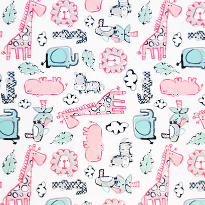 Cuddle® Prints - Safari Dreams Pink Digitally Printed Minky Yardage