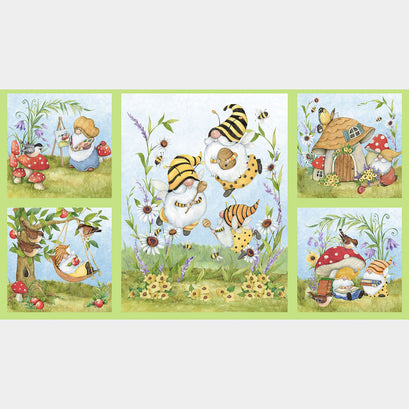 Buzzin' with My Gnom-iezz - Bee Gnomes Multi Craft Panel