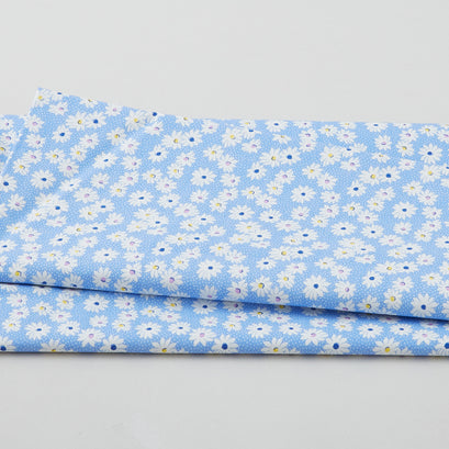 Nana Mae 6 - White Flowers Blue 2 Yard Cut