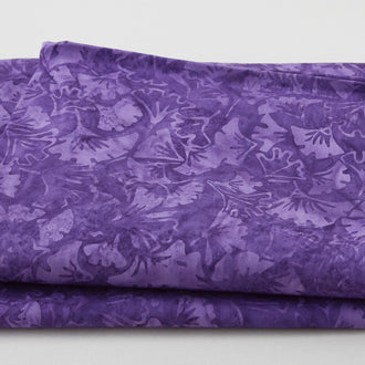 Wildflower Batiks - Ginkgo Leaves-Purple Blurple 2 Yard Cut