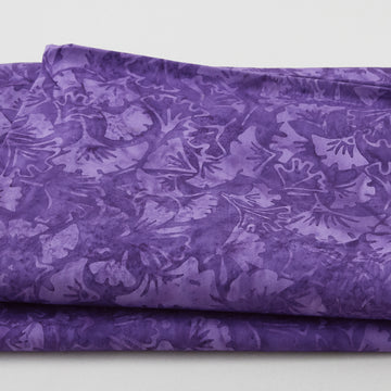 Wildflower Batiks - Ginkgo Leaves-Purple Blurple 2 Yard Cut Primary Image