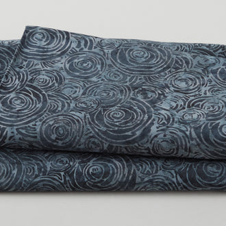 Autumn Grey Baliscapes Batiks - Circular Rose Charcoal 5 Yard Cut