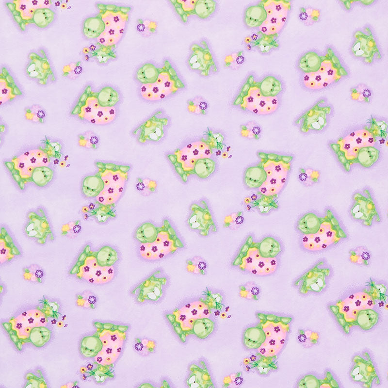Comfy Flannel® - Turtle & Frog Purple Yardage Primary Image