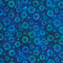 Artisan Batiks - Tranquil Gardens Chrysanthemums Peacock Yardage Primary Image