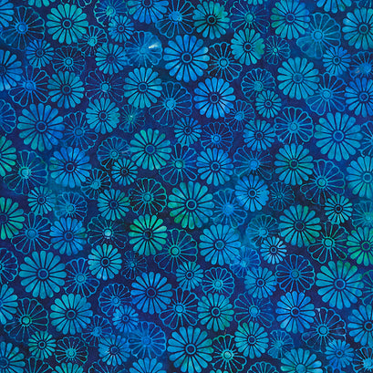 Artisan Batiks - Tranquil Gardens Chrysanthemums Peacock Yardage