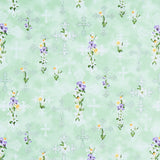 Spring Awakening - Floral Cross Green Multi Yardage Primary Image