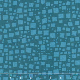 Xanadu - Tonal Squares Dark Teal Yardage