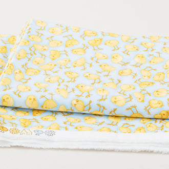 Farm Babies - Tossed Chicks Blue 2 Yard Cut