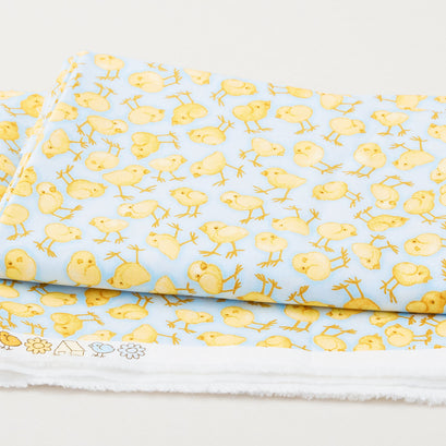 Farm Babies - Tossed Chicks Blue 2 Yard Cut