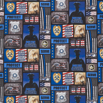 Service & Rescue - Police Block Multi Yardage Primary Image